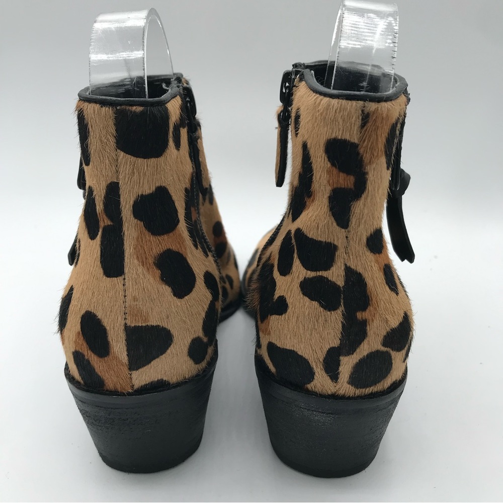 NWOB COLE HAAN Grand‎ OS Sz 6 Joanna Calf Hair Leopard Animal Print Bootie Boots - Picture 4 of 14